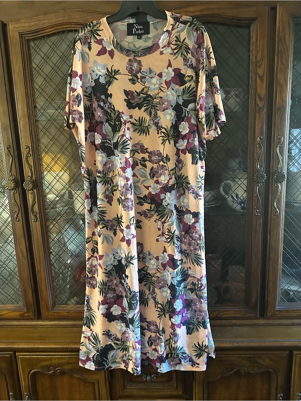 Parker Peach Floral sheer midi Dress or tunic
